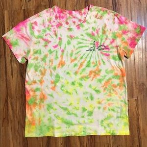 Neon Tie Dye Dinosaurs Graphic Tee WomensXL